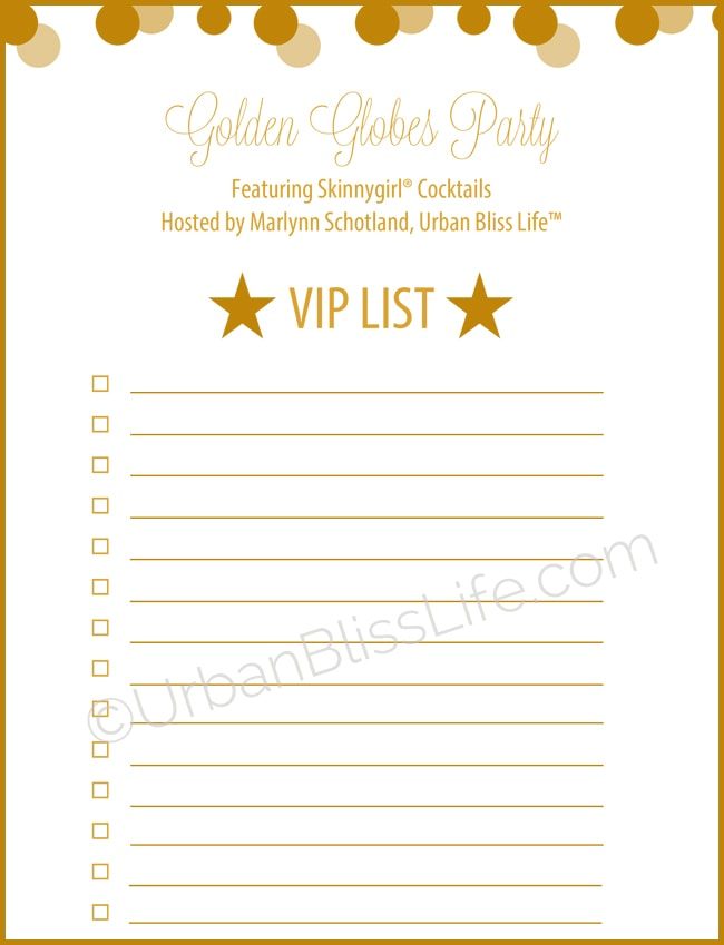 Golden Globes Awards Party VIP List ©UrbanBlissLife.docx