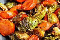 Roasted Brussels Sprouts with Maple-Glazed Carrots