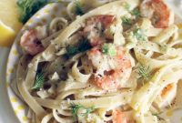 Creamy Avocado Shrimp Fettuccine