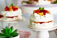 Mini Pavlovas with Summer Fruits and Whipped Cream
