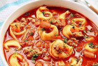Hearty Sausage Tortellini Soup