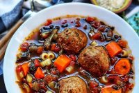 Hearty Slow Cooker Meatball Soup
