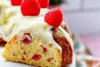 Decadent White Chocolate Raspberry Bundt Cake