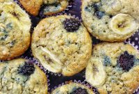 Bursting Blackberry Banana Oat Muffins