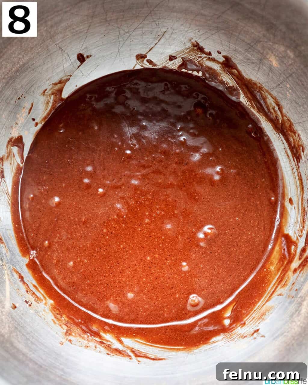 Velvet Chocolate Fudge Cupcakes 14 bowl of chocolate fudge cupcake batter.