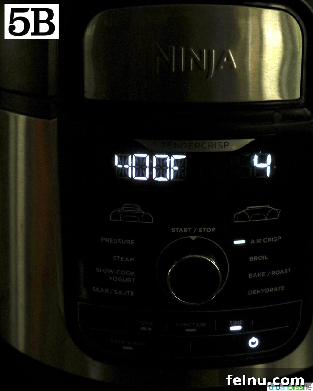 Effortless Air Fryer Steak Morsels 11 ninja air fryer set to 400 degrees for 4 minutes.