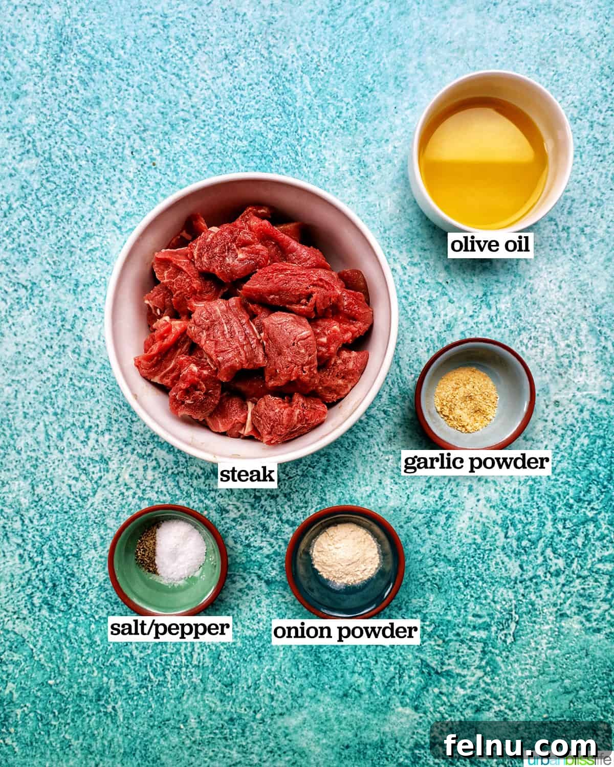 Effortless Air Fryer Steak Morsels 4 ingredients to make air fryer steak tips in bowls.