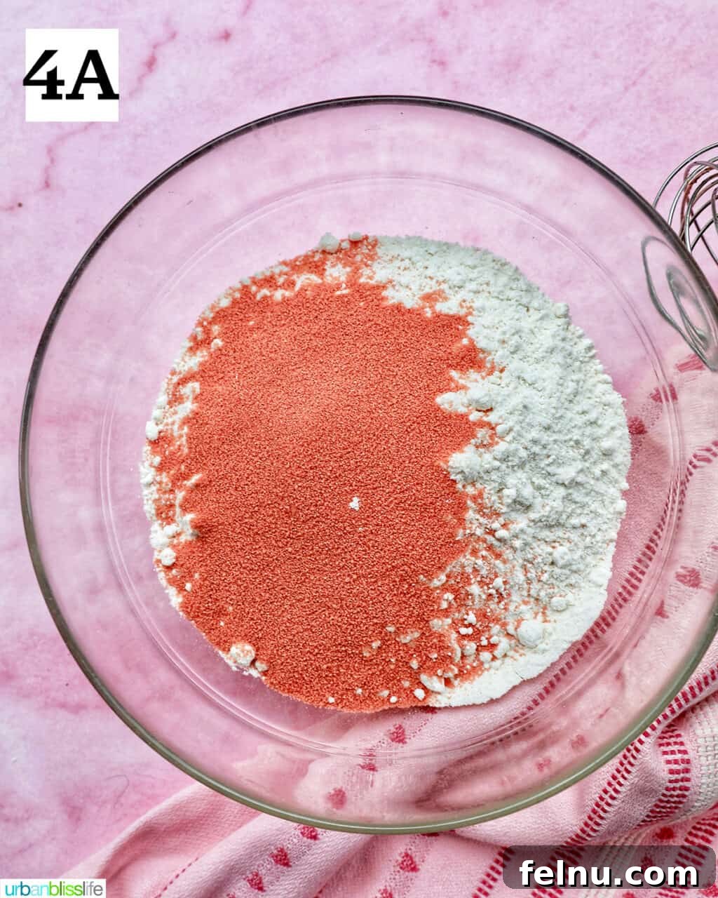 Strawberry Shortcake Crunch Cupcakes 10 White cake mix and strawberry Jell-O powder whisked together in a large bowl.