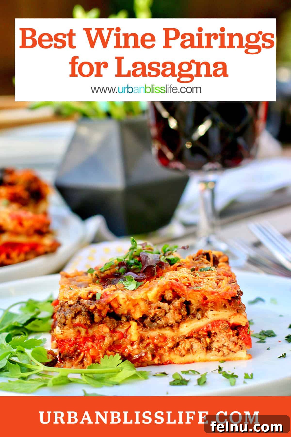 The Perfect Wine to Serve with Lasagna 2 Slice of lasagna with red wine - Perfect wine pairing