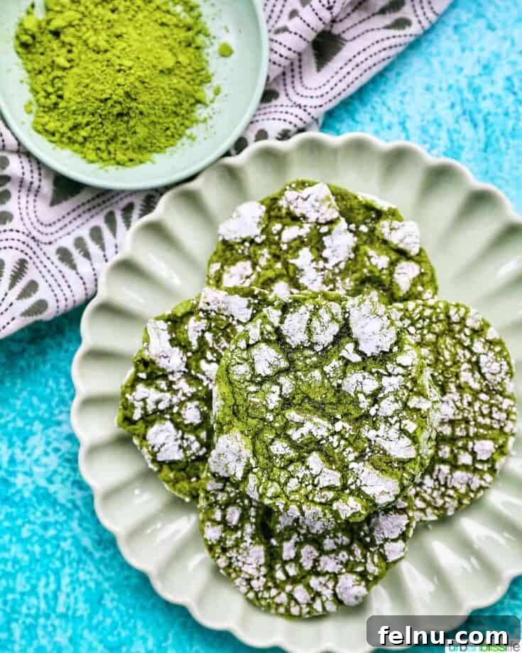 Matcha Crinkle Cookies
