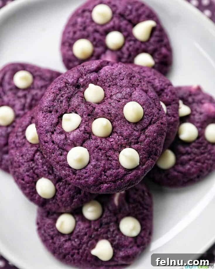 Ube White Chocolate Chip Cookies