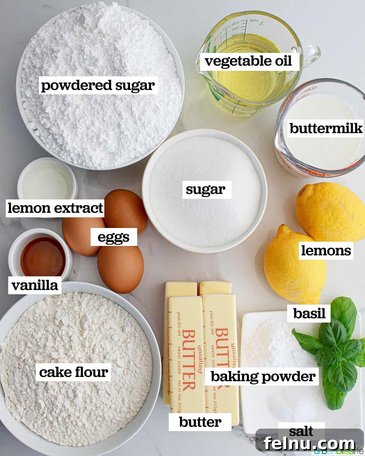 Lemon Basil Bliss Cupcakes 4 Lemon Basil Cupcake Ingredients