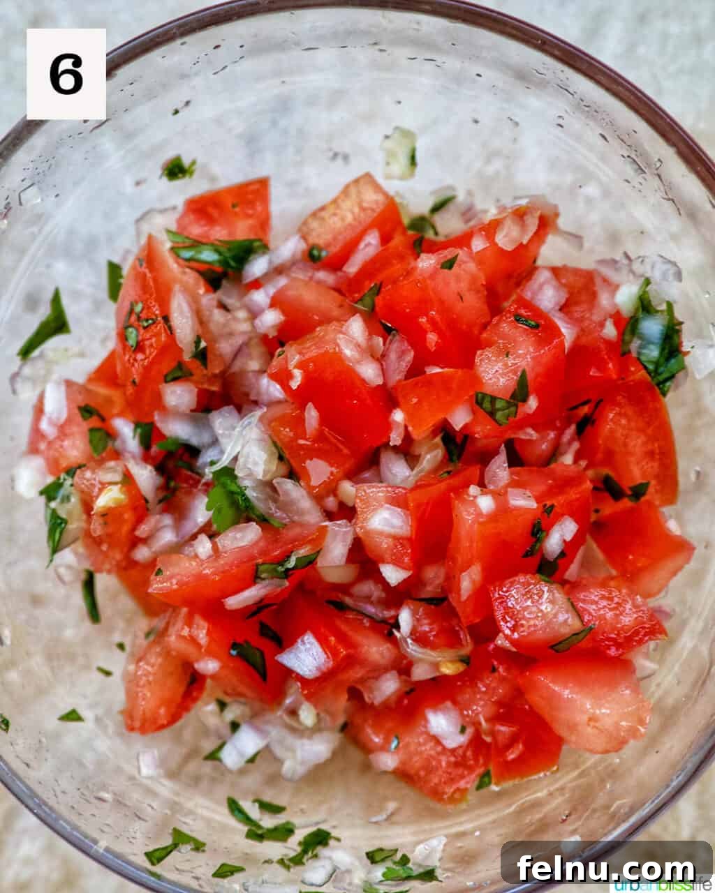 Bowl of fresh pico de gallo.
