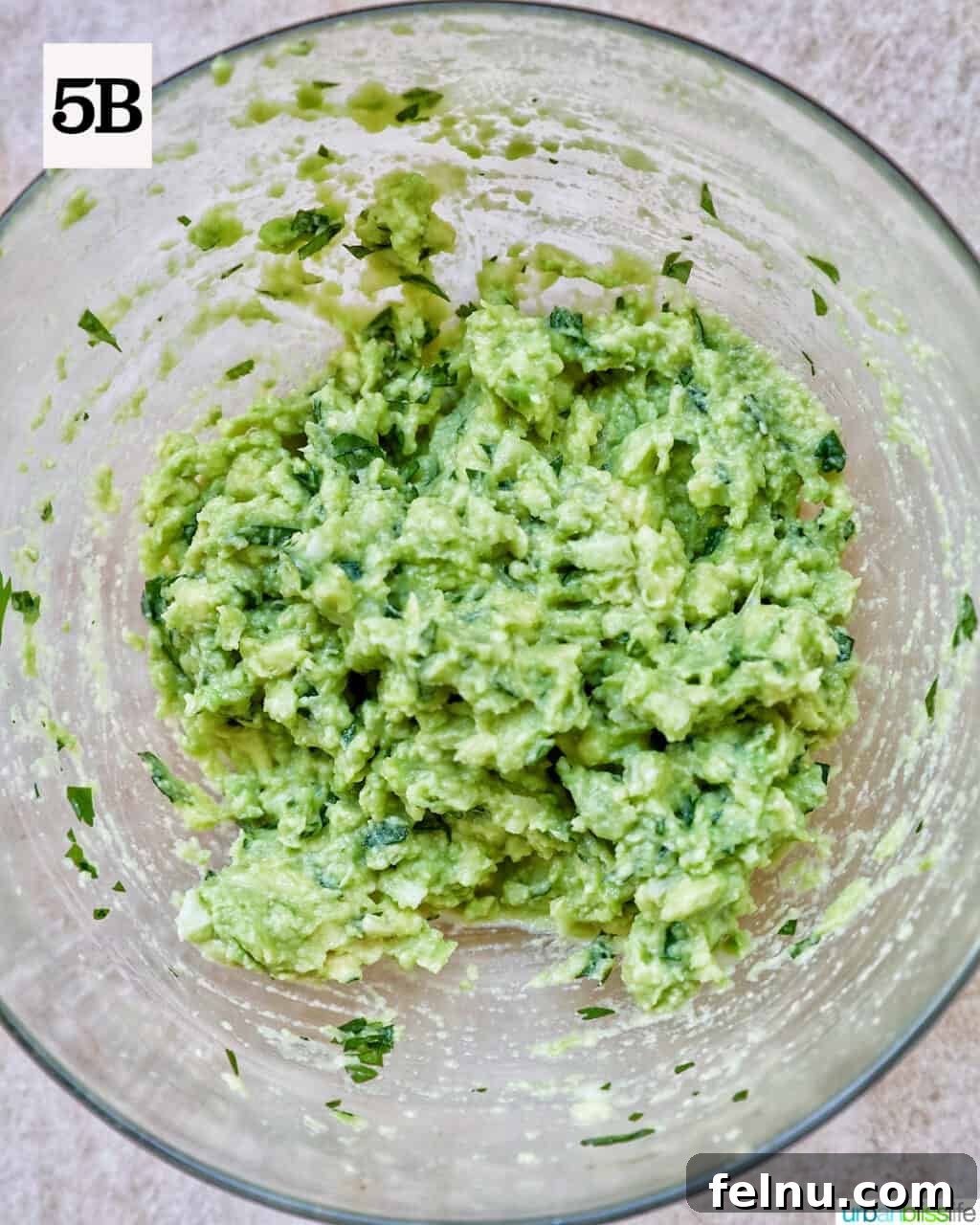 Bowl of homemade guacamole.