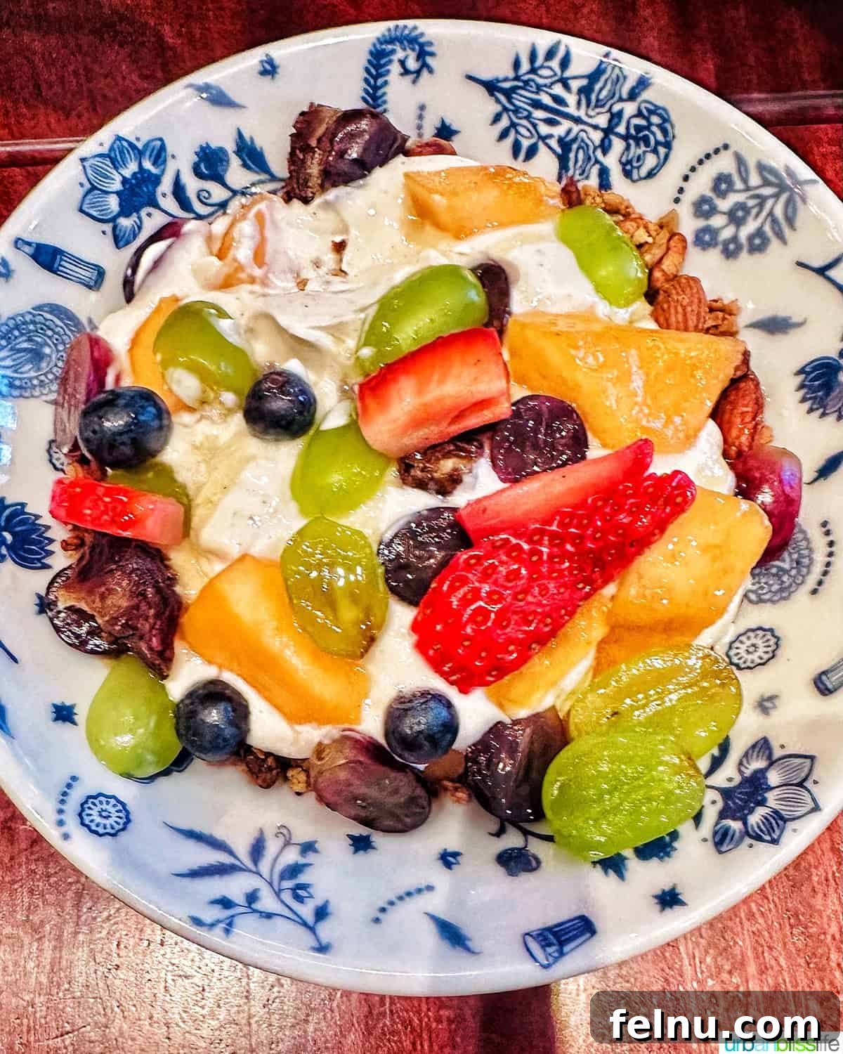 A Covent Garden Breakfast: A Dishoom Delight 7 A colorful bowl of yogurt and fruit.
