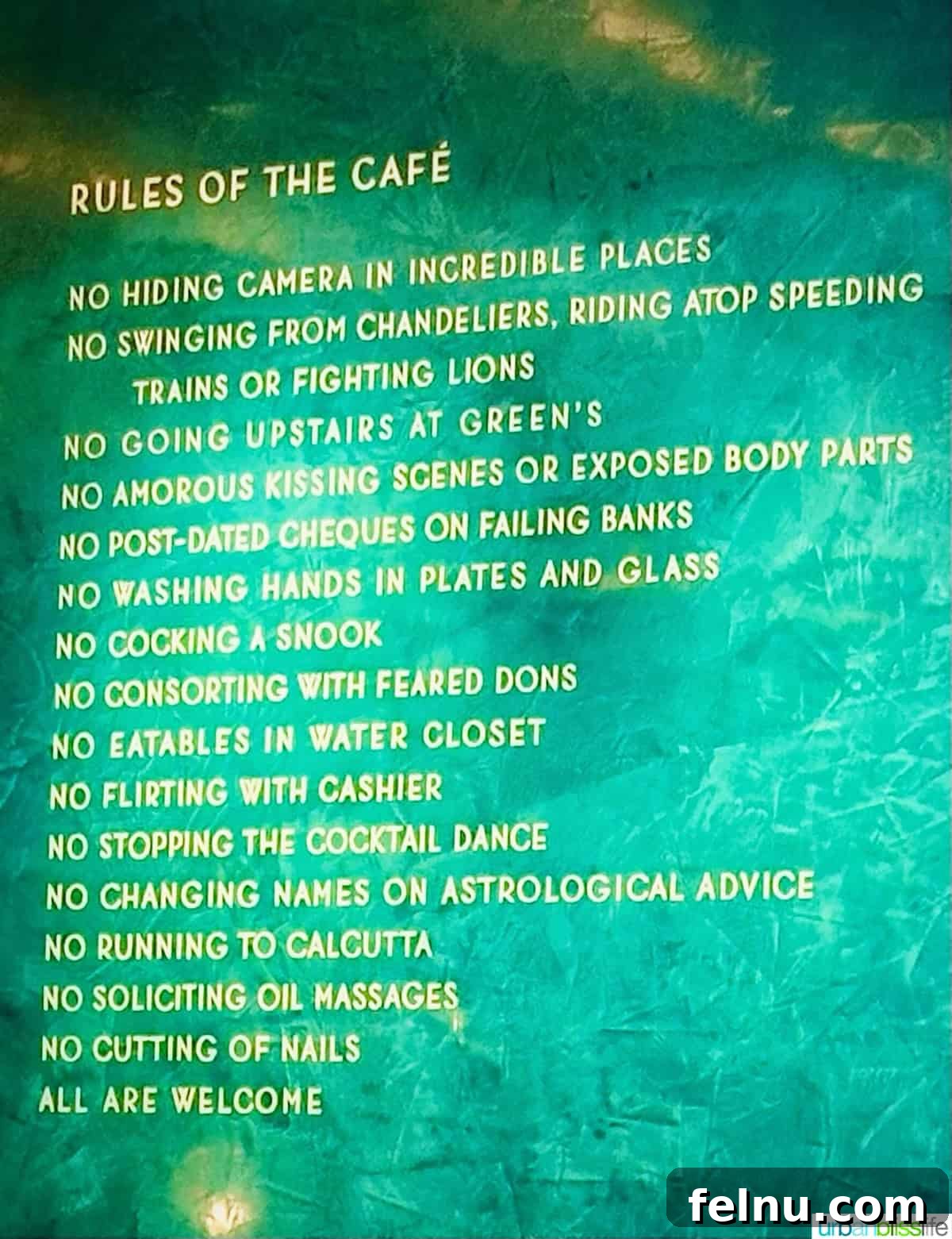 A Covent Garden Breakfast: A Dishoom Delight 10 A sign displaying Dishoom's rules on the wall of the Covent Garden restaurant.