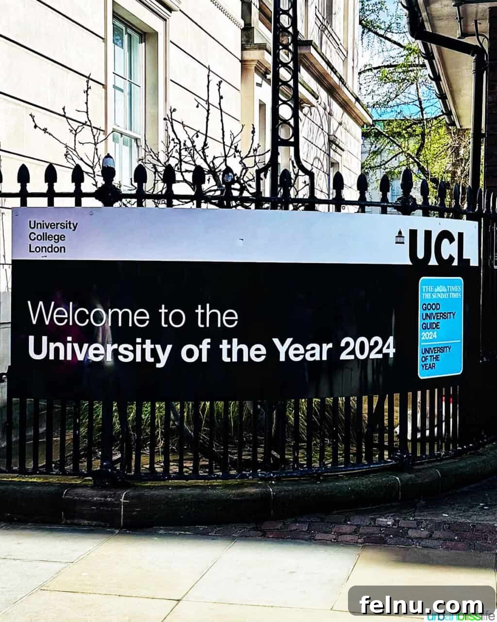 Unlocking London A Five-Day Journey 38 UCL university of year sign