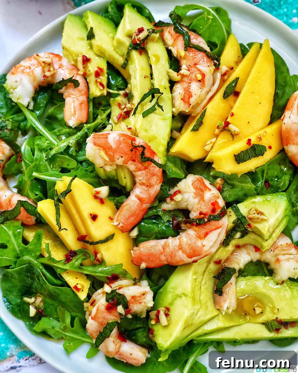Mango Avocado Shrimp Salad 2 A tempting image of Mango Avocado Prawn Salad