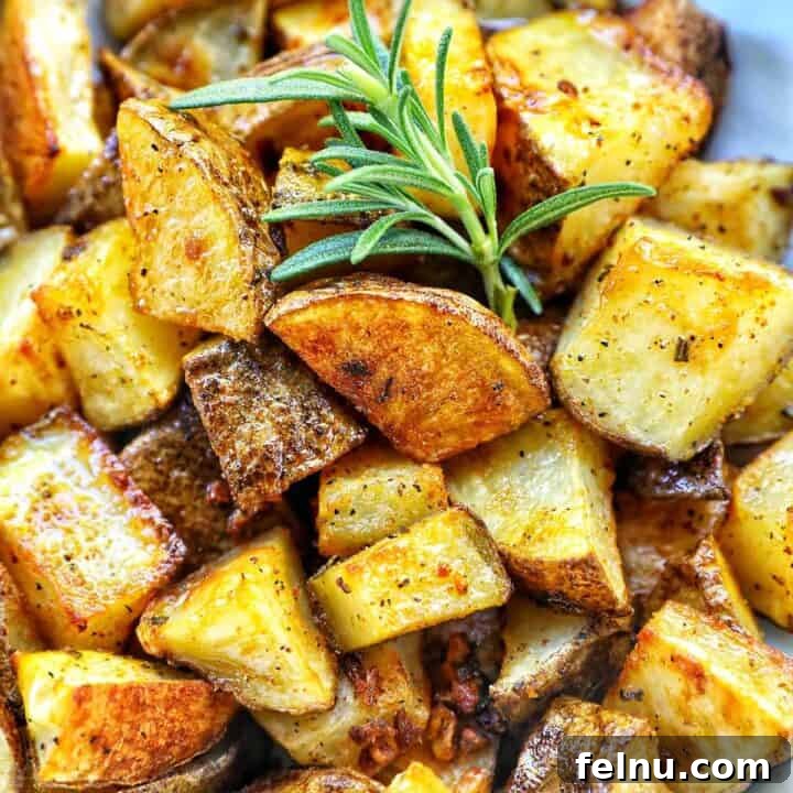 Crispy Rosemary Garlic Potatoes 11 rosemary and garlic roasted potatoes.