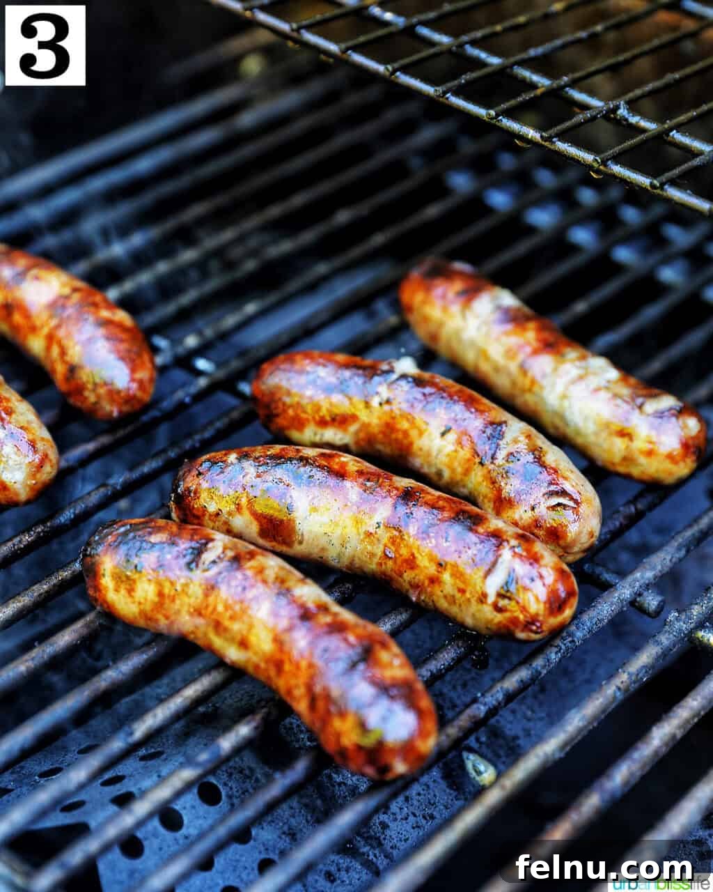 Grilled Bratwurst Bliss 7 Cooked brats on a grill
