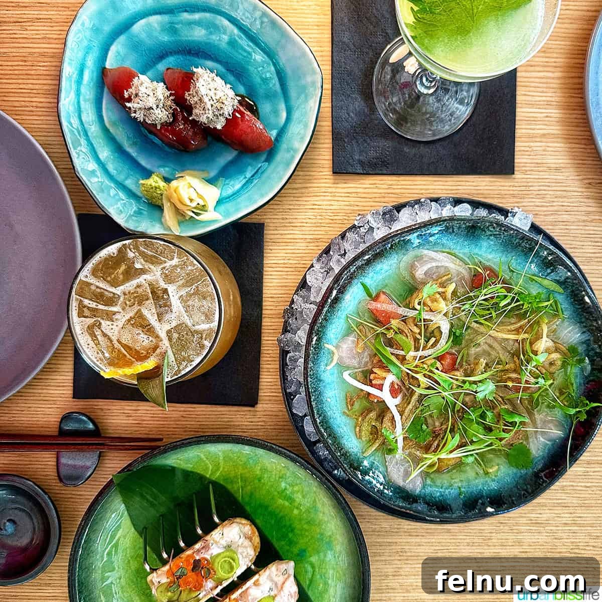 Portland's Premier Asian Fusion: Janken 2 Overhead view of beautifully plated dishes at Janken Restaurant