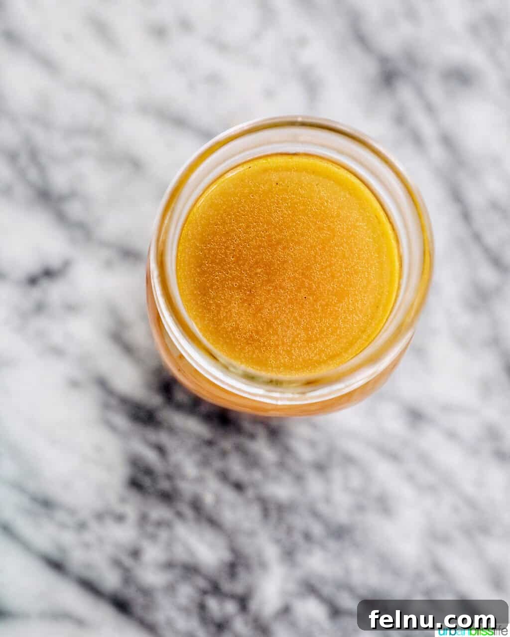 Chicken stock in a mason jar