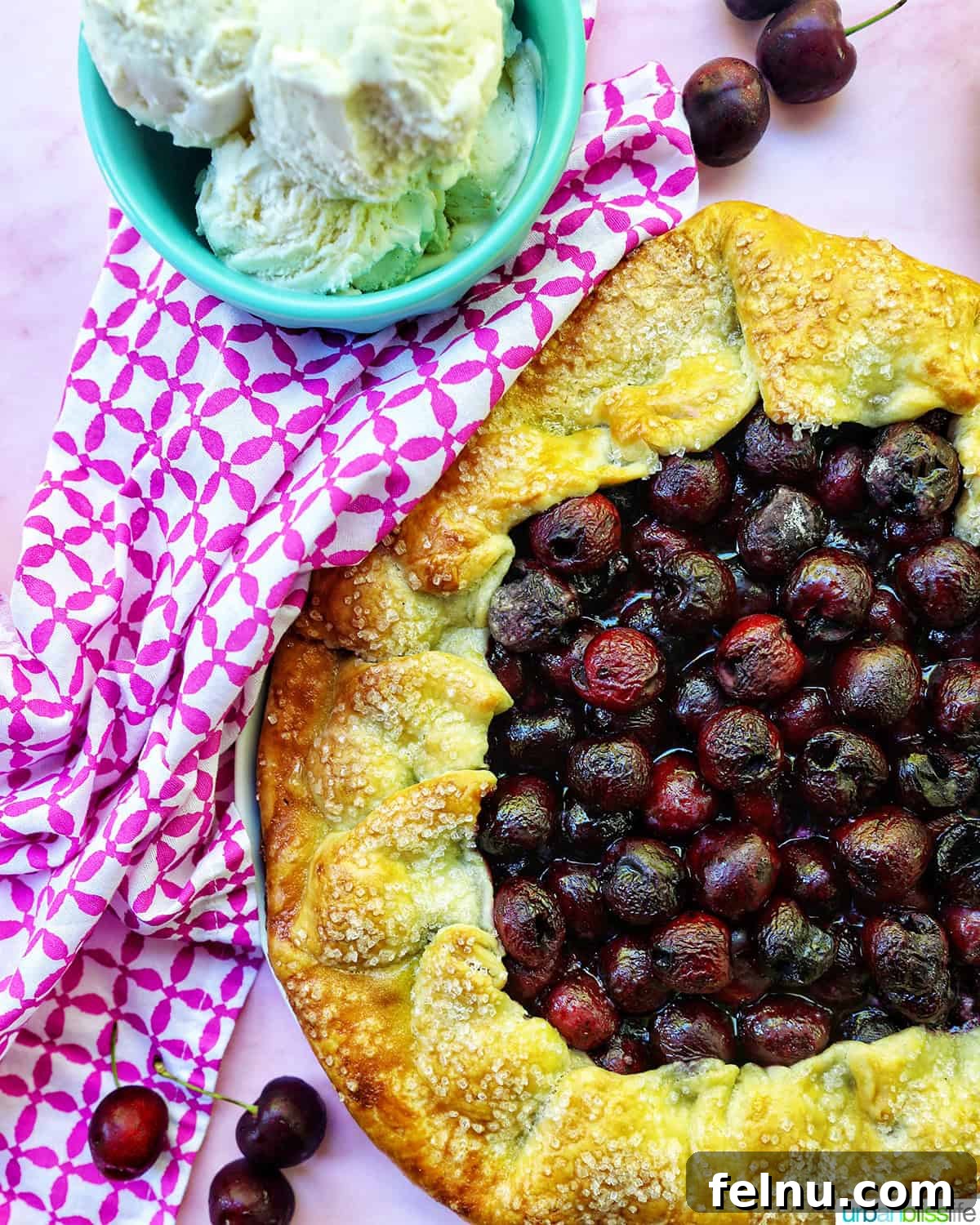 Cherry Bliss Galette 2 Delicious cherry galette served with ice cream