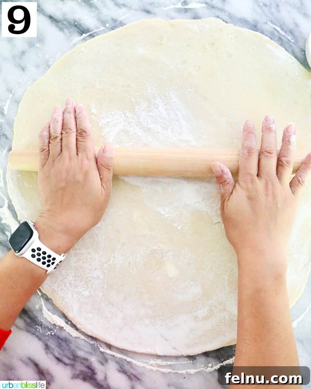 Cherry Bliss Galette 13 Rolling out homemade pie dough