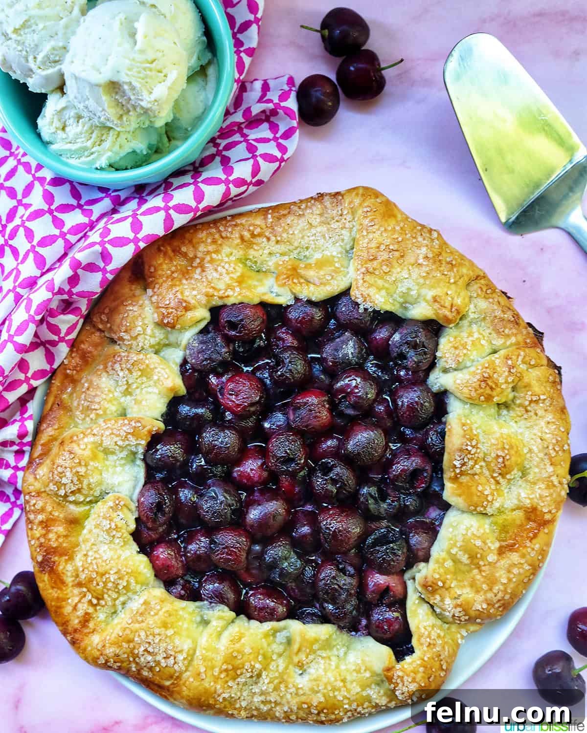 Cherry Bliss Galette 20 Cherry galette served with ice cream