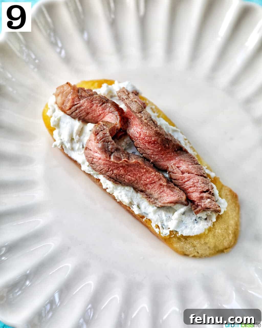 Steak Bites on Toasted Bread 15 Steak strips added to crostini