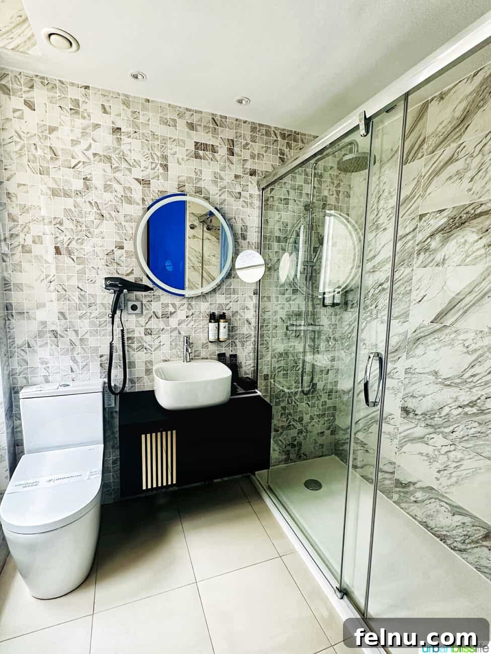 Top Experiences in San Sebastian 17 Modern bathroom at the Abba Hotel in San Sebastian, Spain