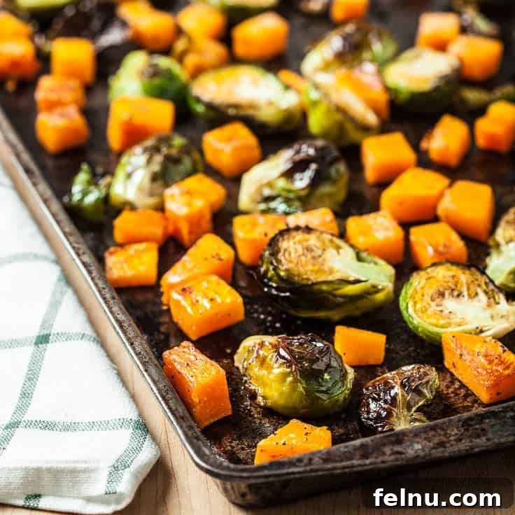 Roasted Brussels Sprouts and Butternut Squash