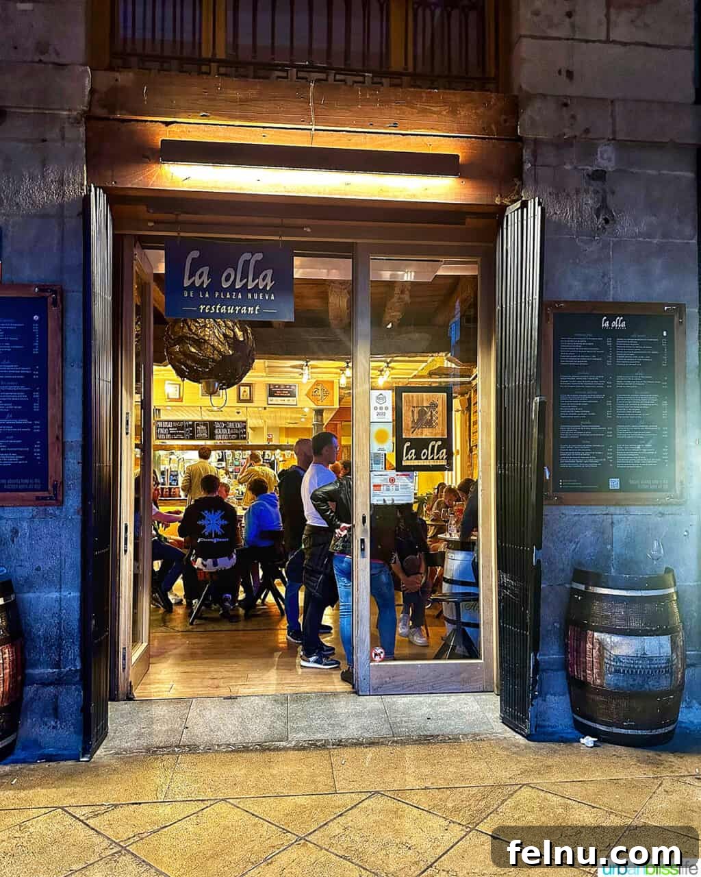 The Ultimate Pintxo Crawl: Bilbao's Best Bites 11 The exterior of La Olla restaurant in Bilbao, inviting guests to experience its award-winning pintxos.