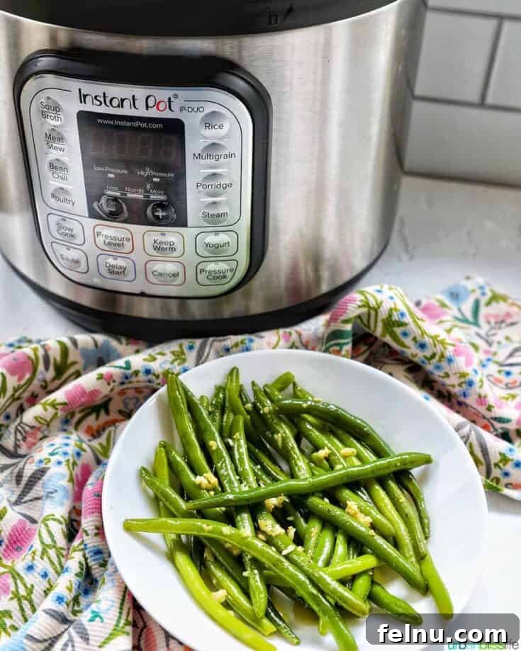 Flavorful Instant Pot green beans, perfectly cooked