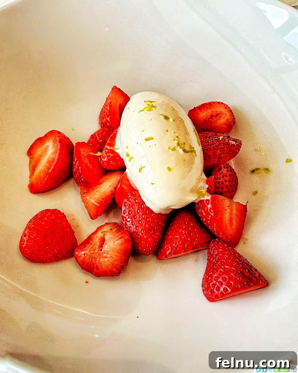 Bilbao Unveiled: Exploring Spain's Basque Masterpiece 30 A delightful dessert featuring fresh strawberries and creamy vanilla ice cream, served at the Guggenheim Museum restaurant.