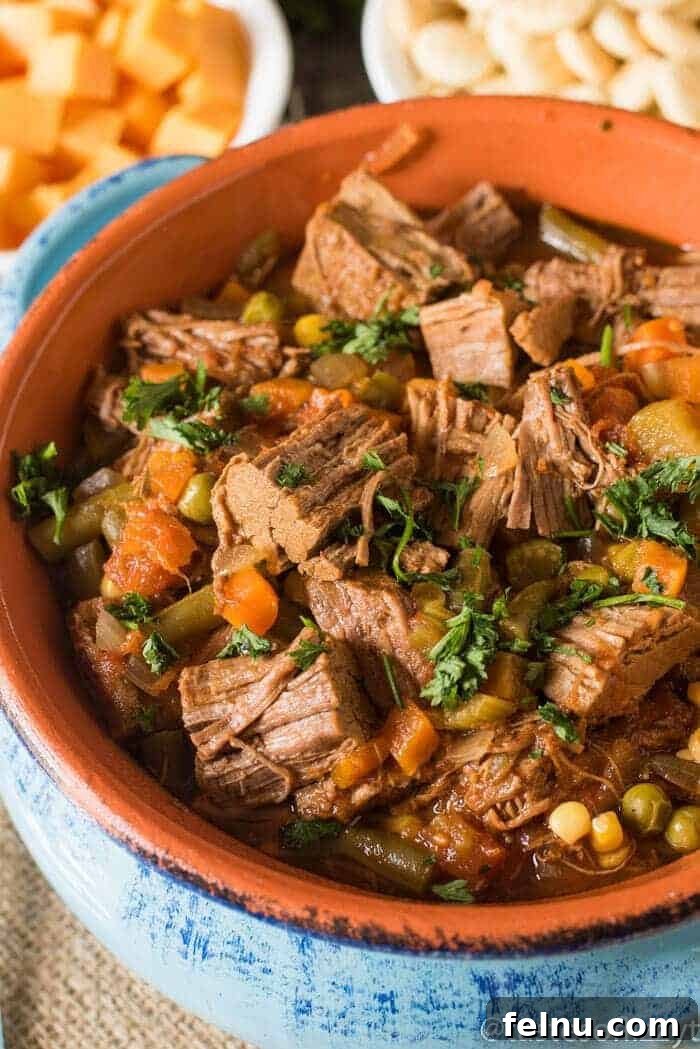 Slow Cooker Vegetable Soup from tastesoflizzyt.com.