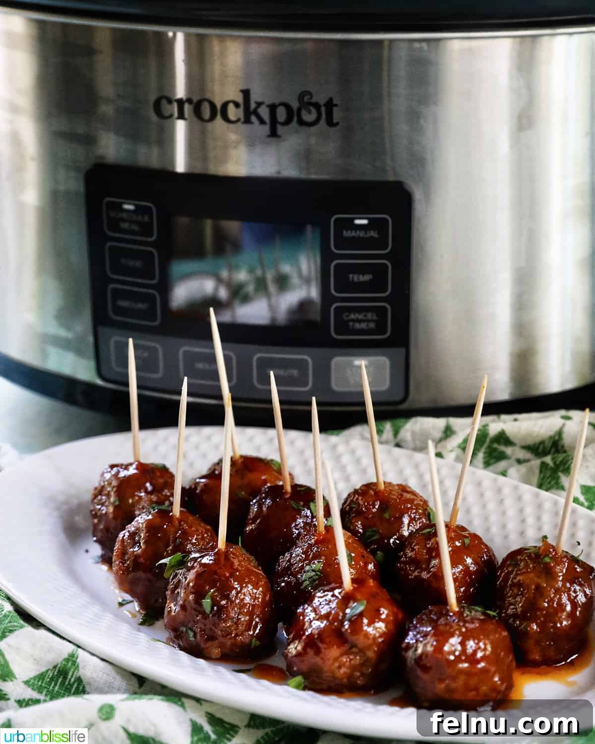 Dairy-Free Slow Cooker Delights 3 Slow Cooker Honey Bourbon Meatballs appetizers with crockpot.