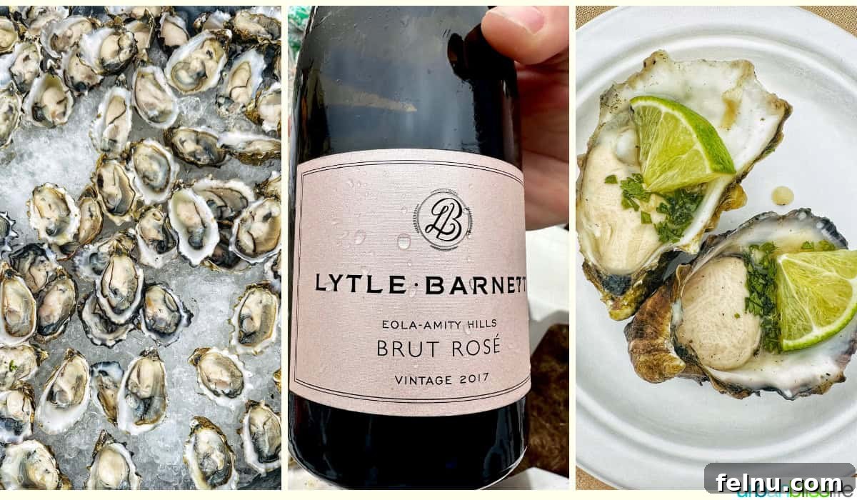The World Pinot Noir Gala 19 A luxurious oyster bar at the Sparkling Brunch, showcasing fresh oysters ready to be enjoyed with accompanying sparkling wines and Champagne.
