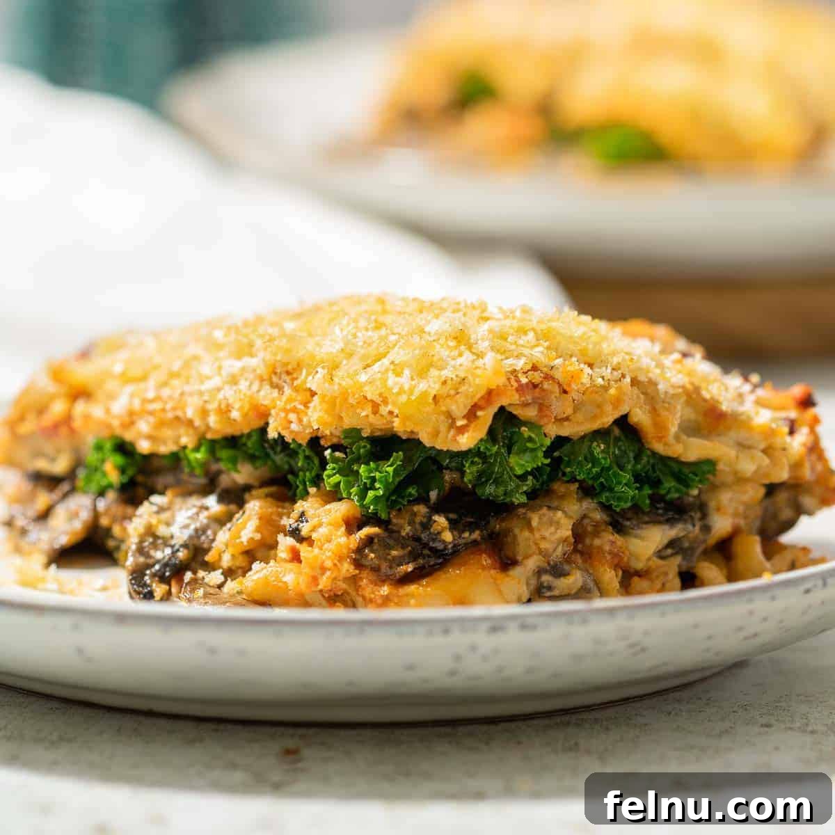 Vegan Mushroom Lasagne with Kale