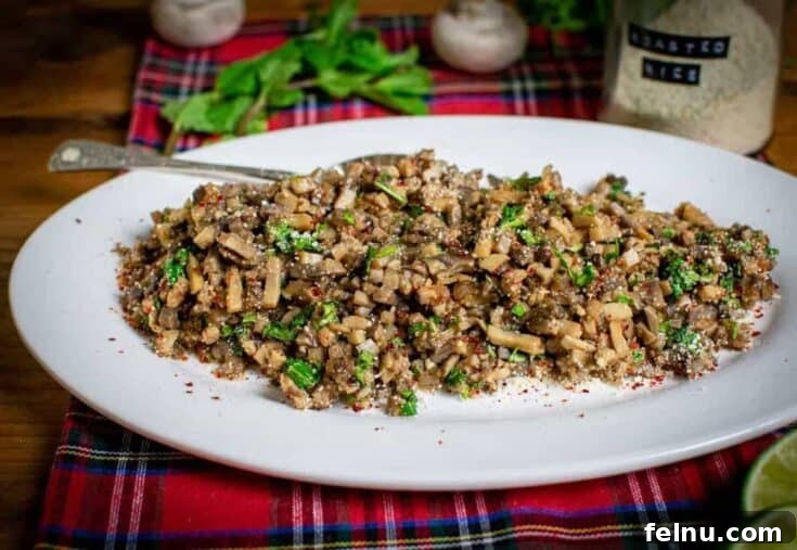 Mushroom Larb is a perfect light lunch
