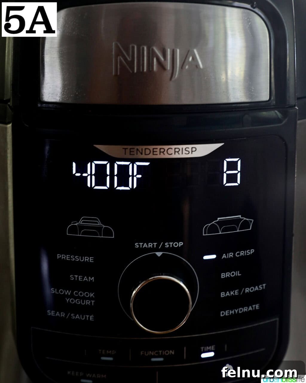 Air Fryer Zucchini and Squash Medley 11 Air fryer set to 400 degrees and 8 minutes