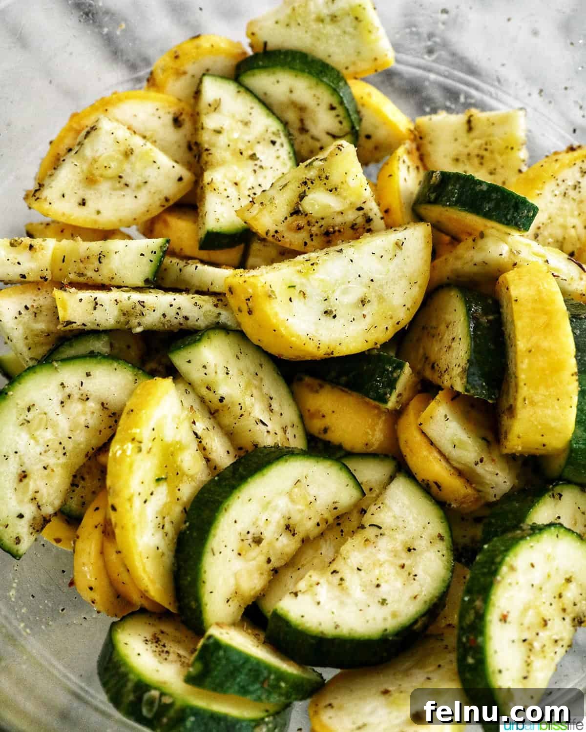 Air Fryer Zucchini and Squash Medley 13 Finished air fryer zucchini and squash in a bowl