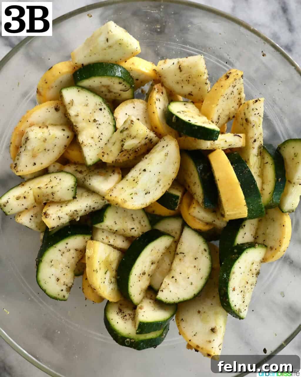 Air Fryer Zucchini and Squash Medley 8 Zucchini and yellow squash coated in oil and herbs