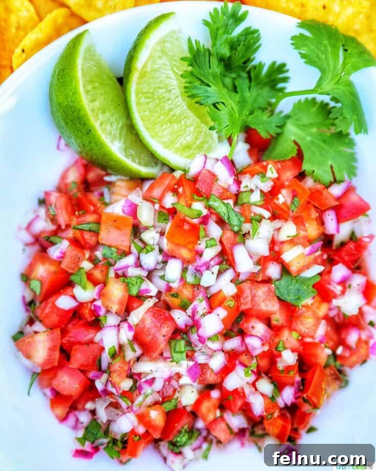 Fresh and vibrant Pico de Gallo, a simple homemade dip.