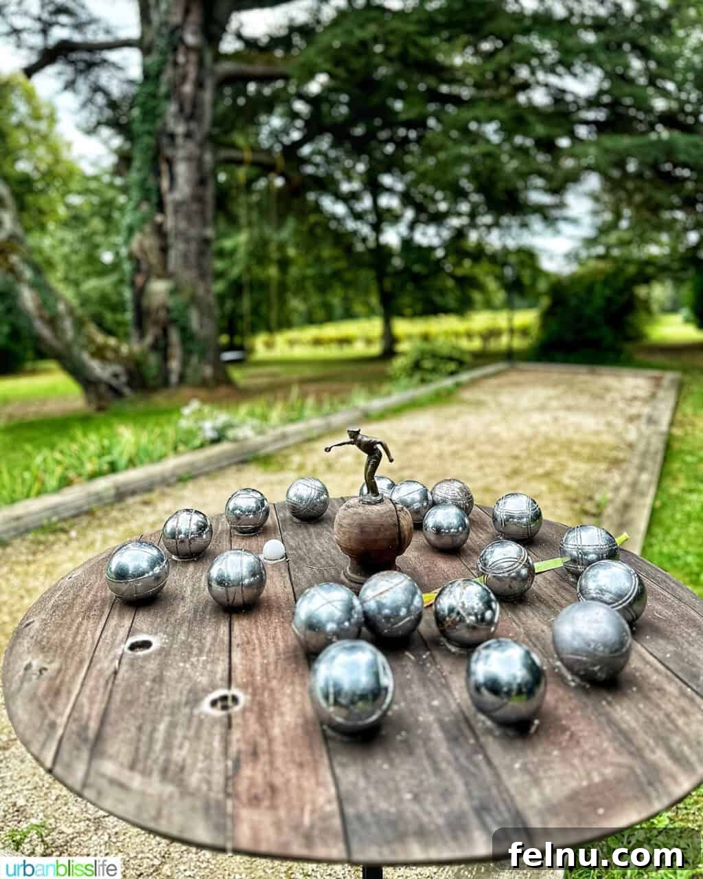 Petanque court at Chateau de Valcreuse in La Roche-Posay, France