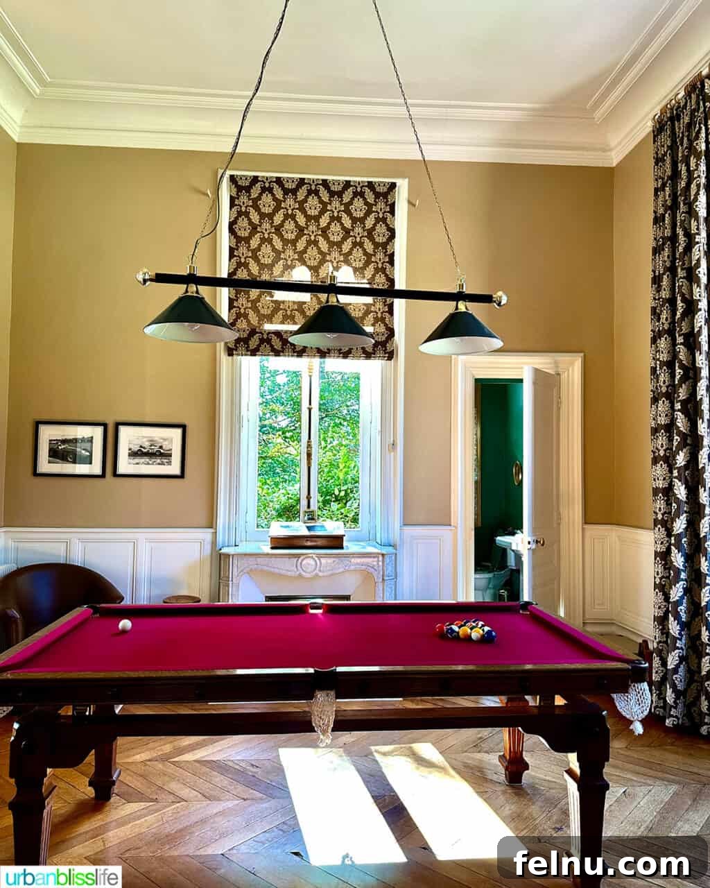 Game room at Chateau de Valcreuse in La Roche-Posay, France