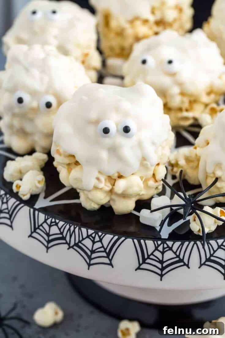 Cute Ghost Marshmallow Popcorn Balls
