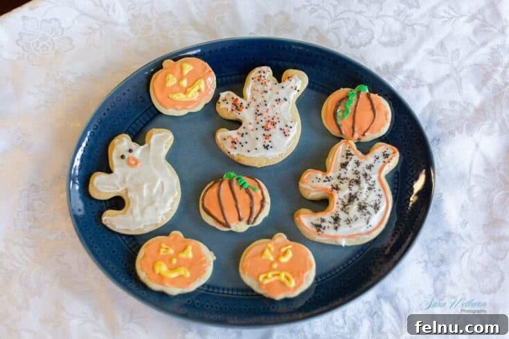 Halloween Sugar Cookies with Cream Cheese Frosting