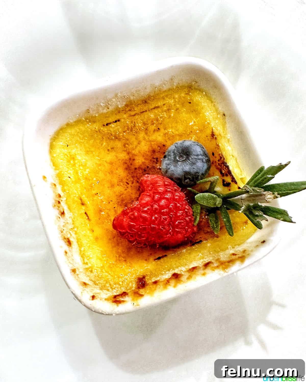 Iconic French Culinary Delights 17 A perfectly prepared bowl of crème brûlée, showcasing its smooth custard and a flawlessly caramelized, glassy sugar topping.