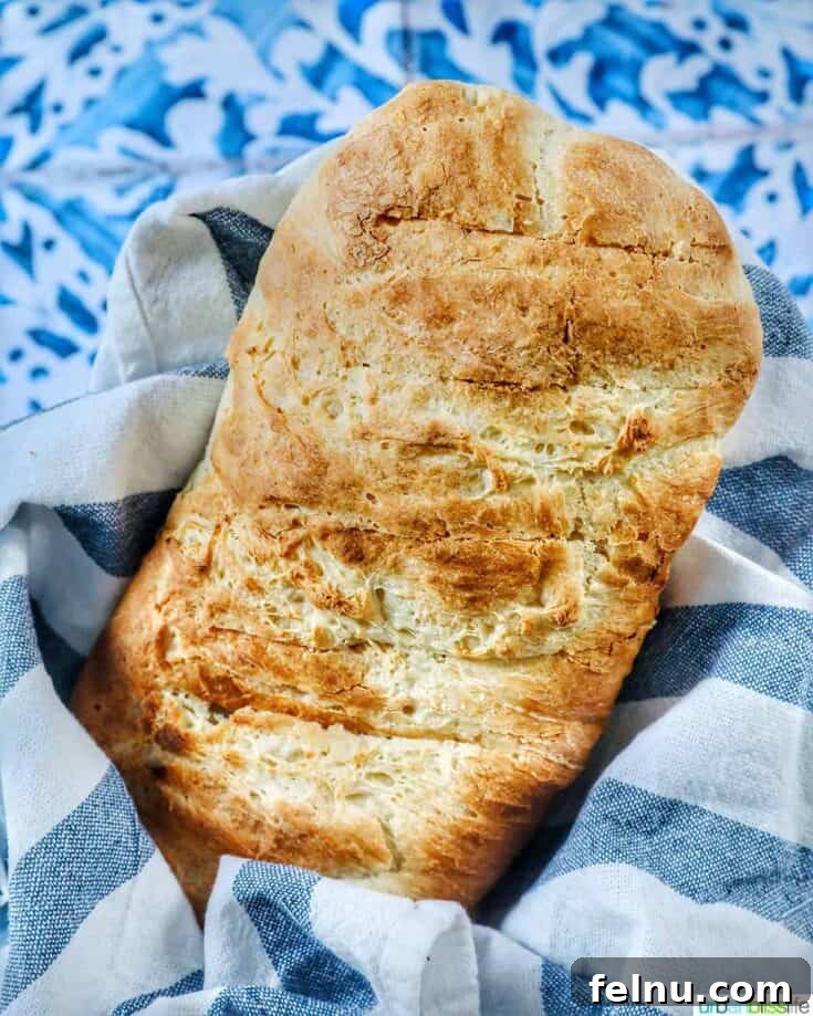 A freshly baked loaf of homemade French Bread.